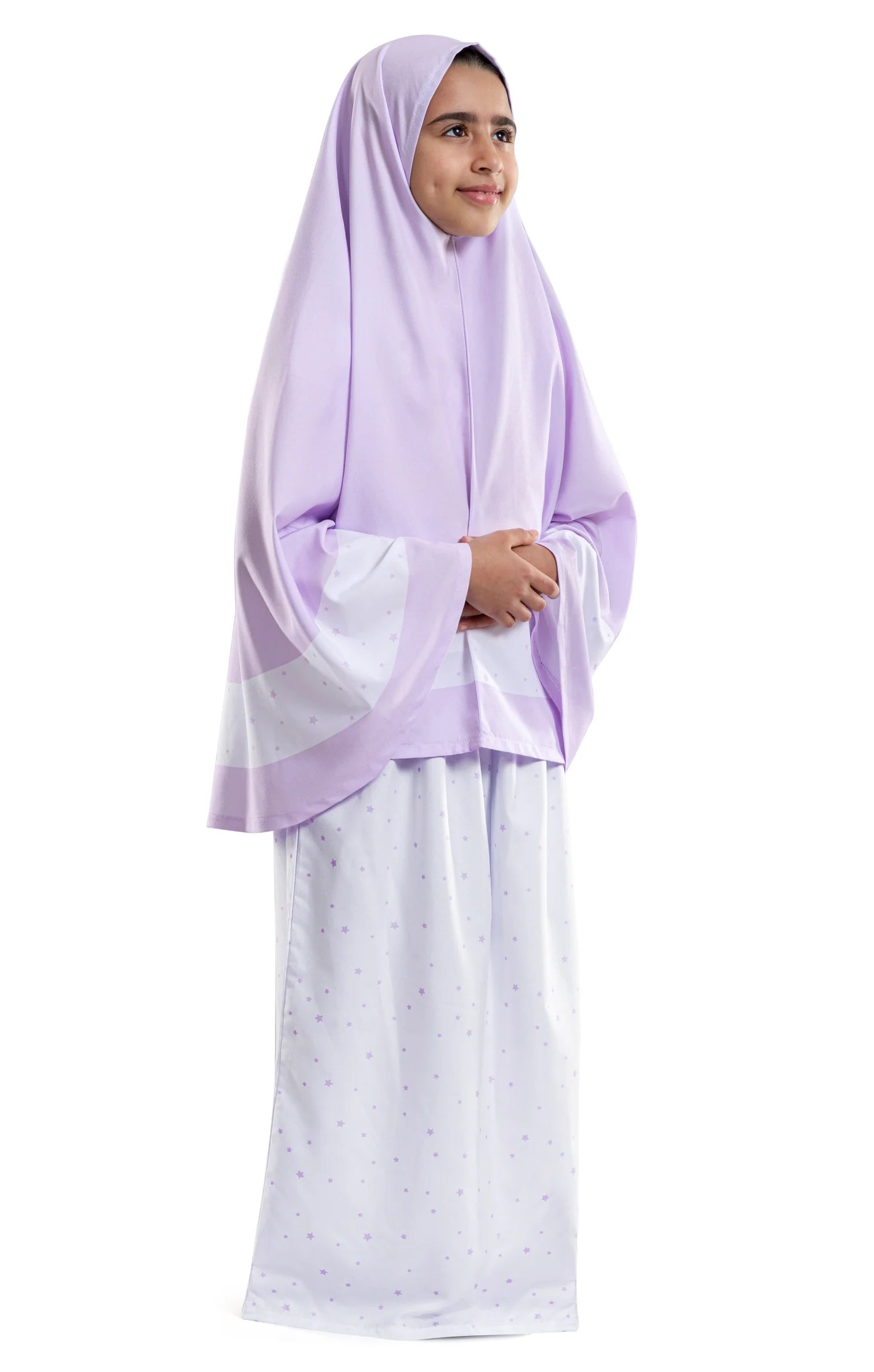 Lilac Stars Islamic Kids Prayer Wear