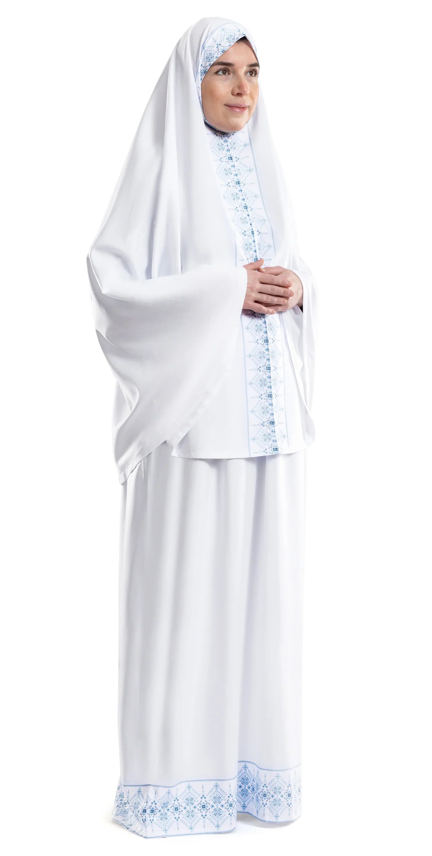 Azure White Islamic Prayer Wear