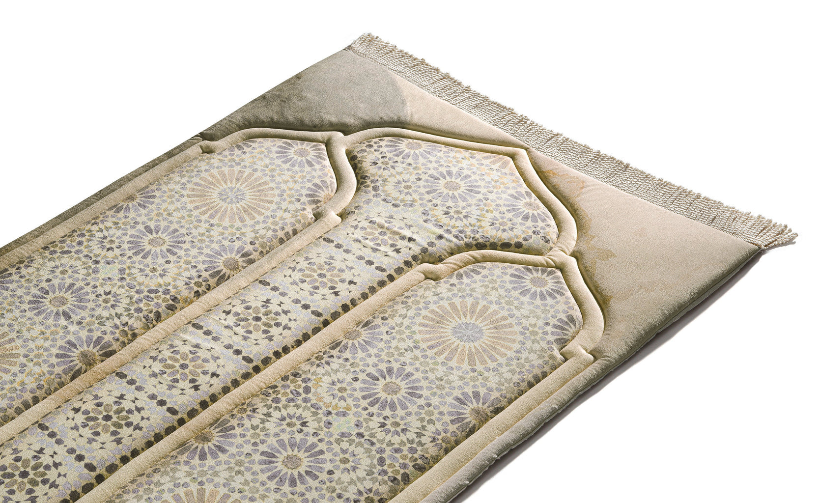 Luxury Beige Moroccan Arch layered Salah Mat | Urban Rugs