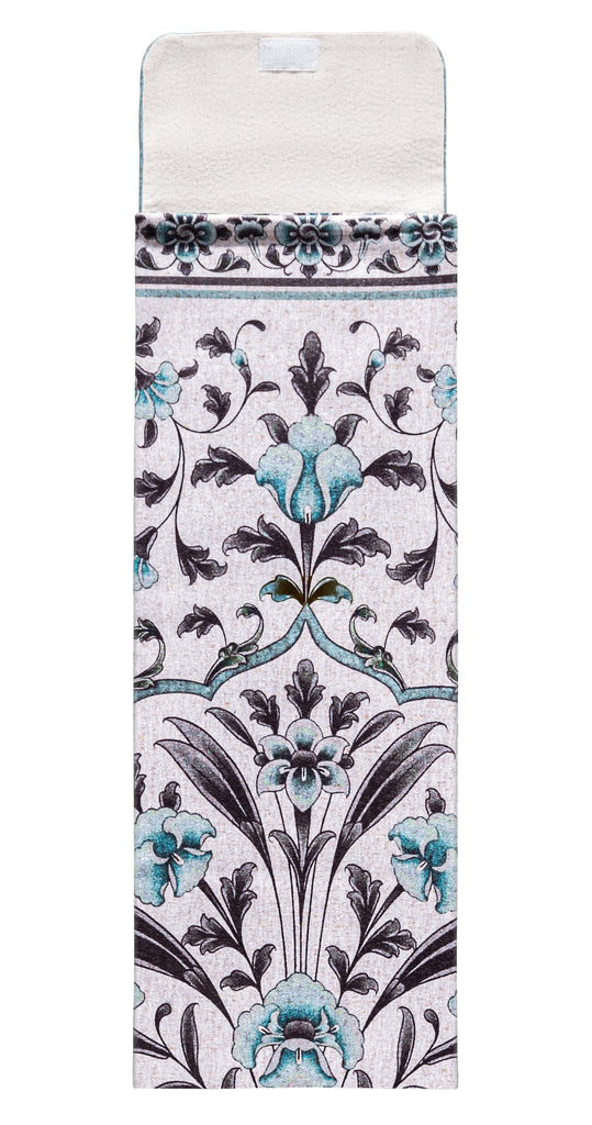 Blue floral damask pocket sejadah | Urban Rugs