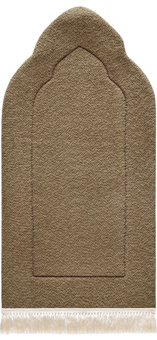Tan Arched Plain Prayer Mat