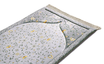 Grey yellow lotus prayer thick sejadah - Urban Rugs