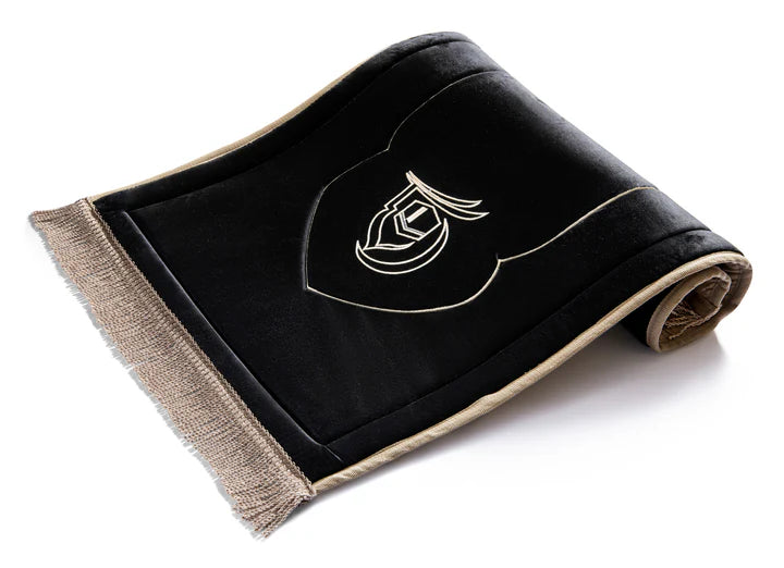 Black Kaaba Embroidery Prayer Mat