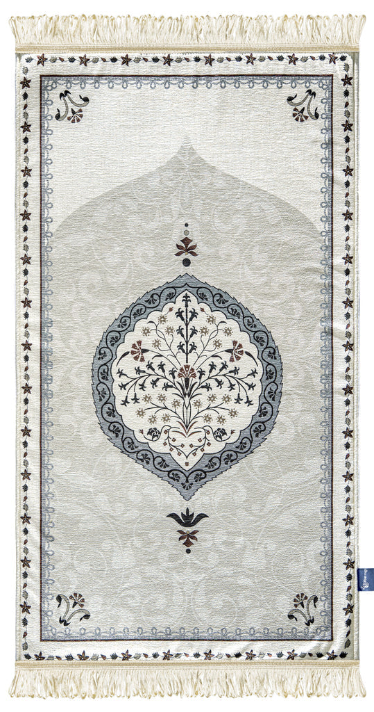  grey flory cushioned sejadah | Urban Rugs