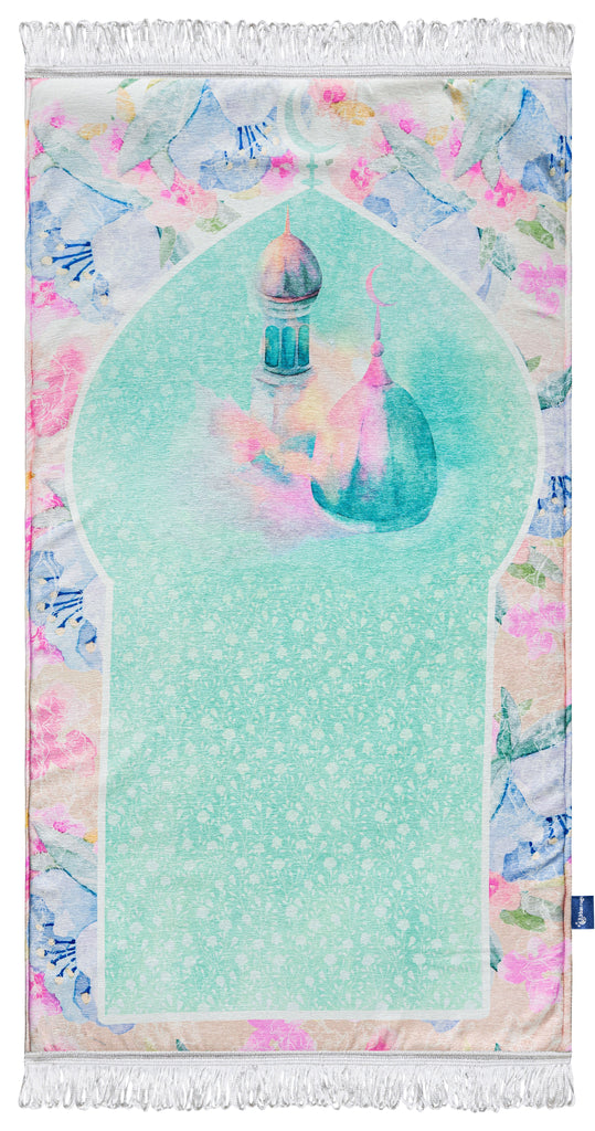 Urban Rugs Pastel flowers cushioned prayer rug